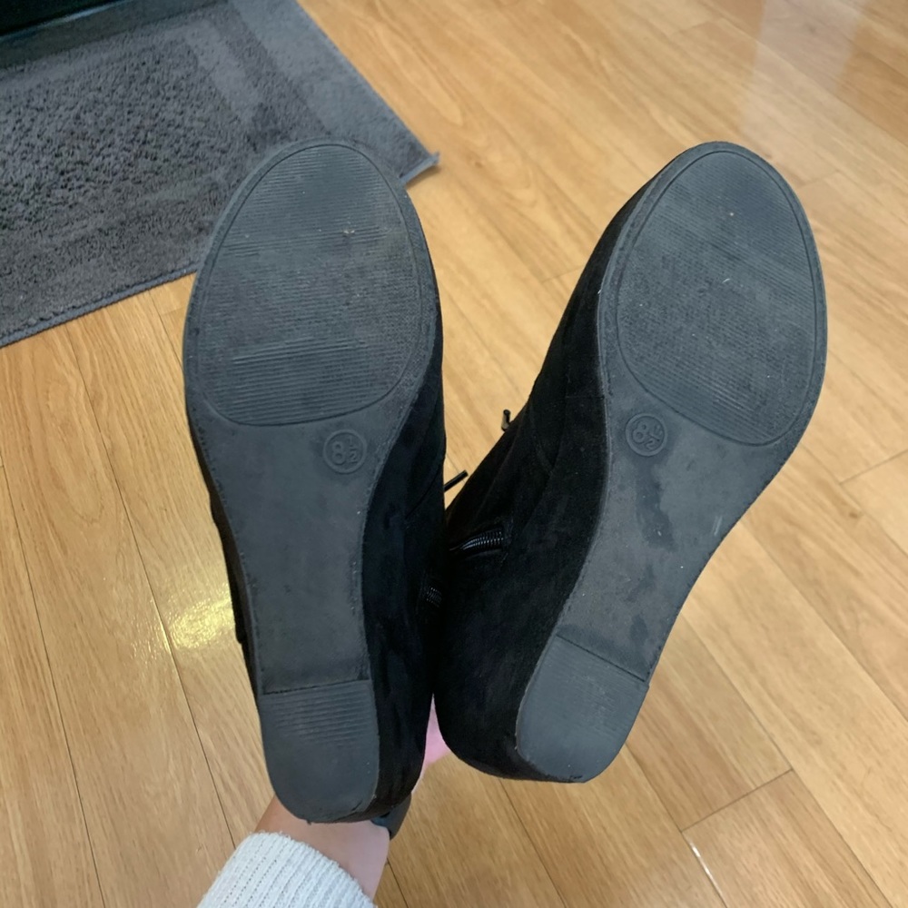 Black Ankle Wedge Booties - Picture 5 of 5